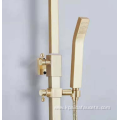 Brushed Gold Bathroom Square Head Shower Faucet